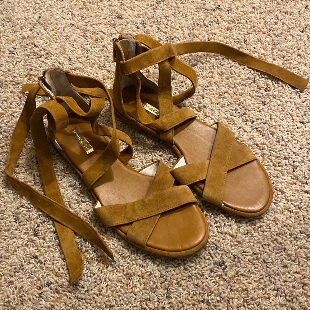 Louise et Cie Tan Suede Wrap Gladiator Sandals